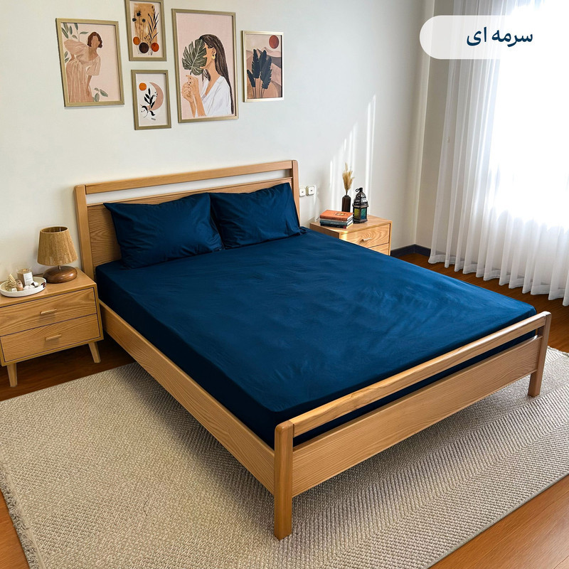سرویس ملحفه پامیل مدل PlainHK دو نفره 3 تکه