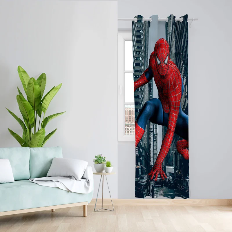 پرده مدل مرد عنکبوتی مخمل پانچی کد 4671 سایز 140x200 سانتی متر