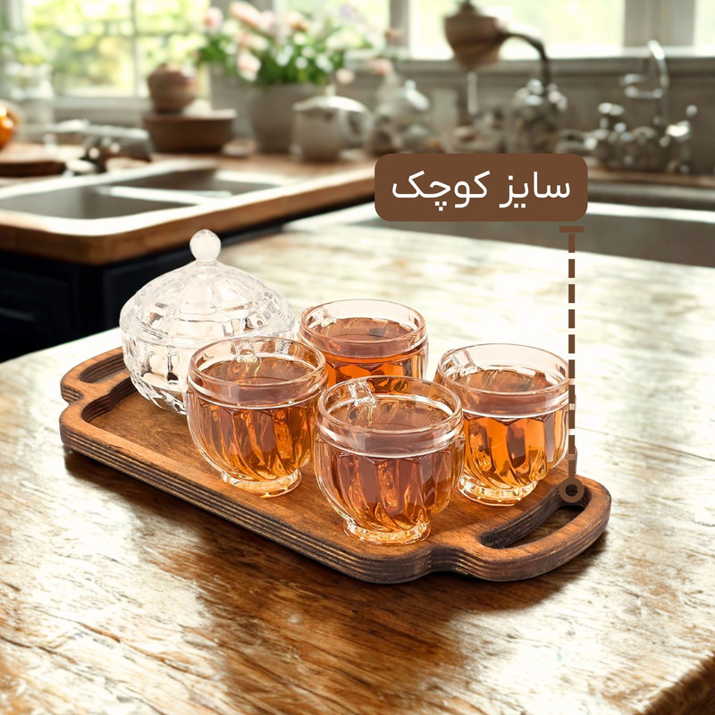 سینی دسته دار مدل چوبی SN23S مجموعه 2 عددی