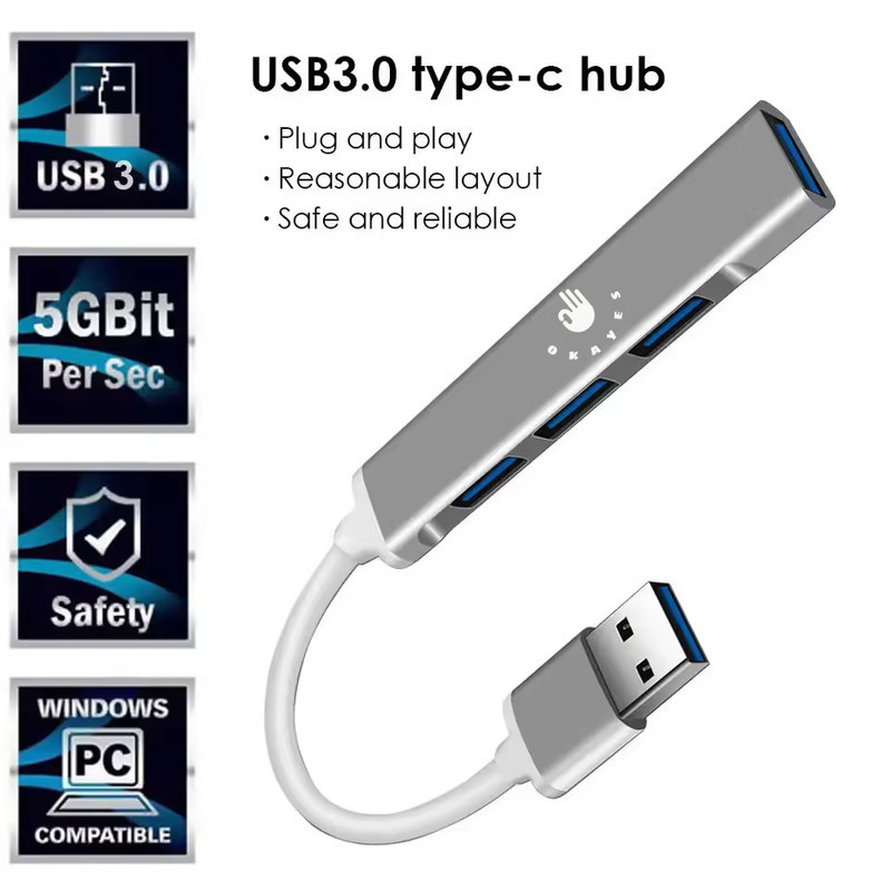 هاب 4 پورت USB 3.0 اکی یس مدل USB3000