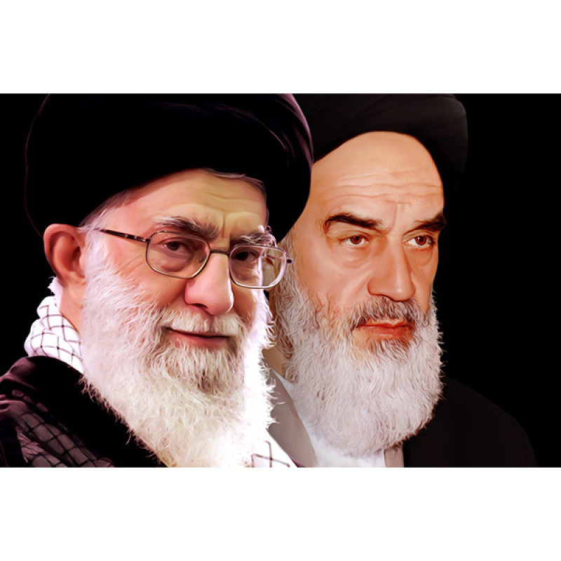 تابلو شاسی رومیزی طرح رهبر سید علی خامنه ای و امام خمینی مدل AG-266