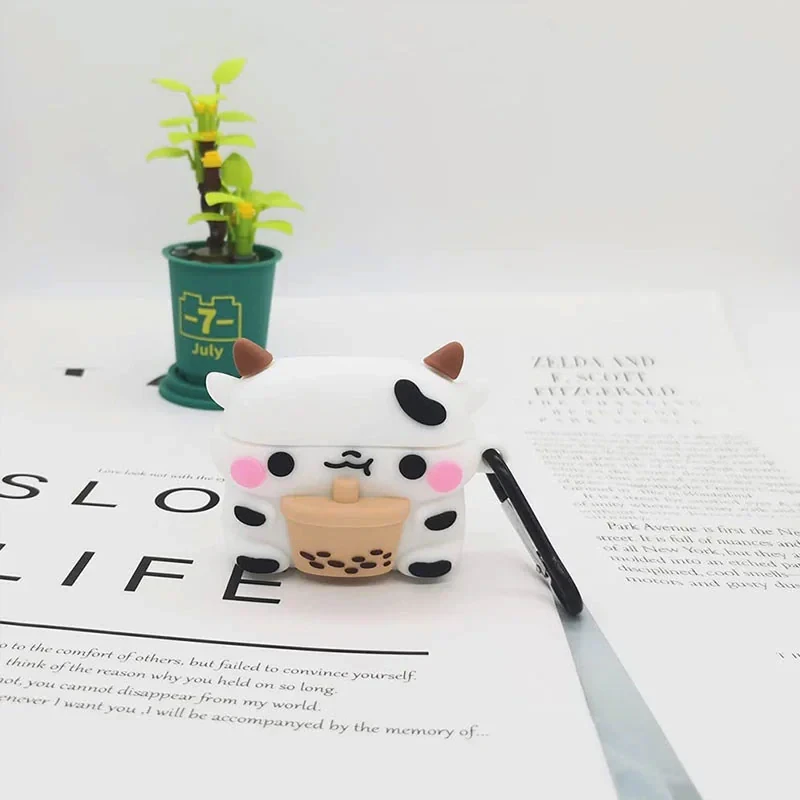 کاور مسیر طرح Bubblee Tea Cow مناسب برای کیس اپل ایرپاد 4  4ANC