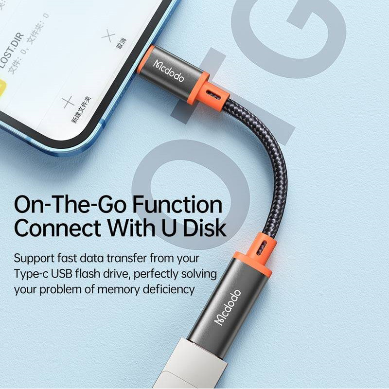 کابل تبدیل USB-C به لایتنینگ مک دودو مدل CA1440 طول 0.11 متر