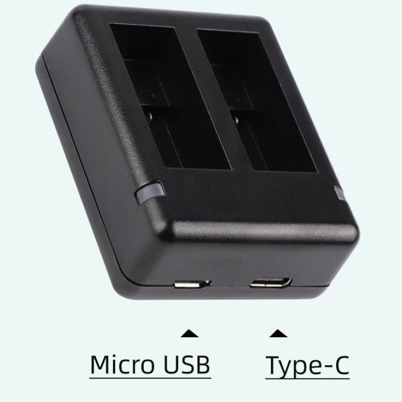 شارژر باتری دوربین مدل H-9 مناسب برای دوربین ورزشی گوپرو Hero 9 به همراه 2 عدد باتری لیتیومی قابل شارژ