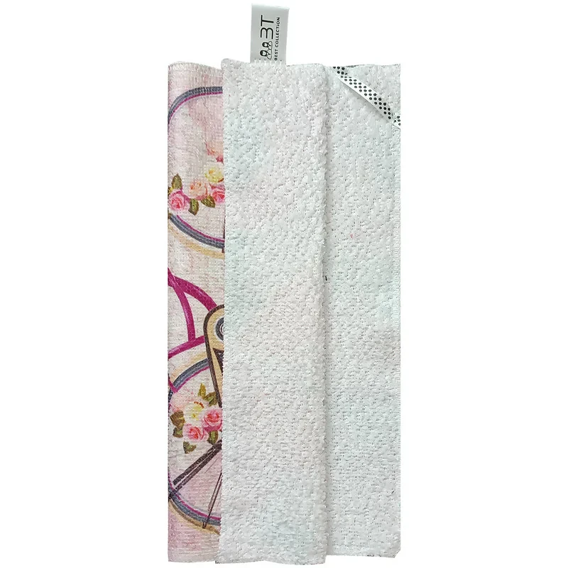 دستمال نظافت آشپزخانه بی تی مدل میکروفایبر طرح دوچرخه کد 30x30W221 بسته 2 عددی