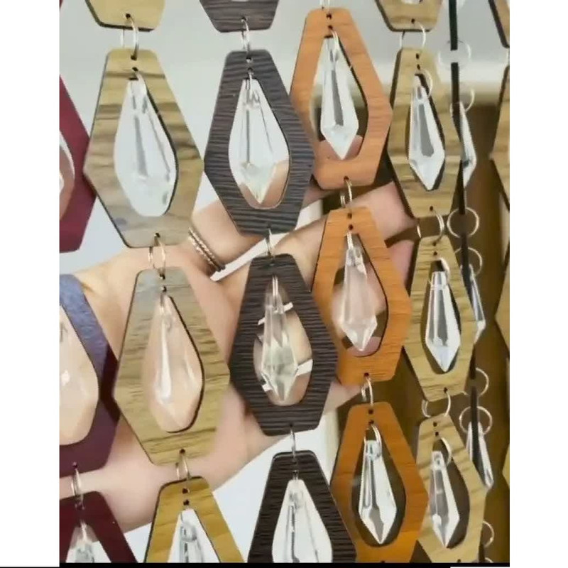 پرده آریا کریستال مدل طاووس سایز 100x200 سانتی متر