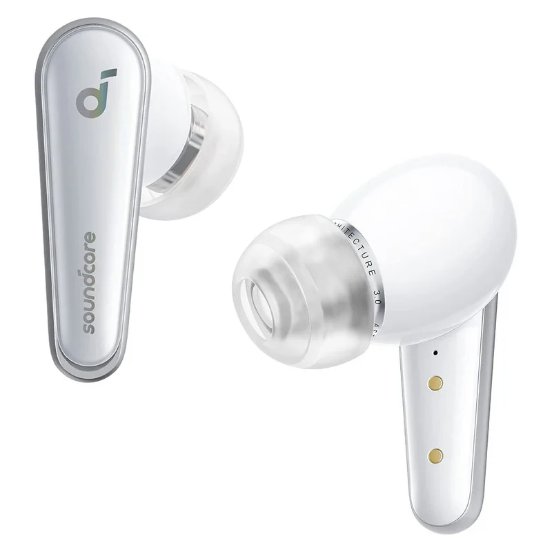 هدفون بلوتوثی انکر مدل Soundcore Liberty 4 A3953 با نویز کنسلینگ فعال (ANC)، درگاه شارژ USB Type-C، دارای 6 میکروفون برای مکالمه شفاف، مقاوم در برابر رطوبت و عرق (IPX4)