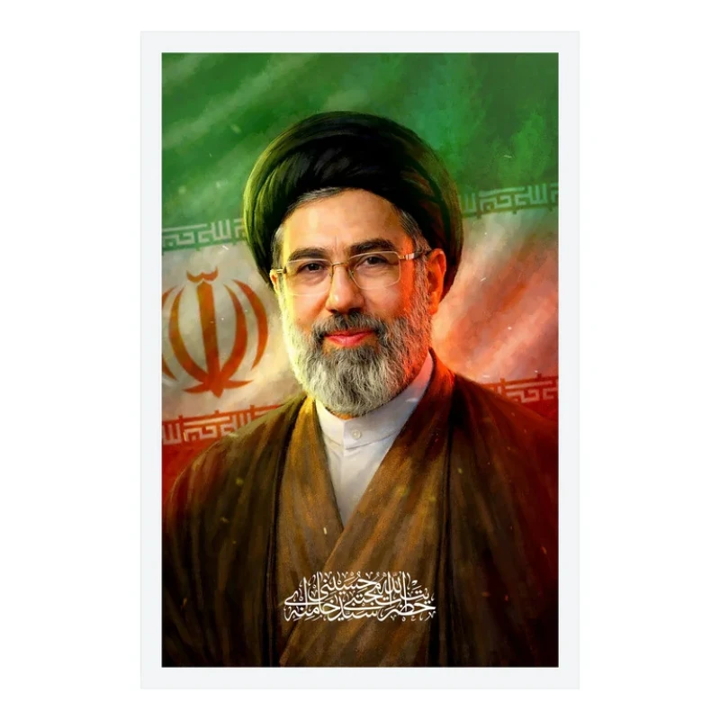 تابلو بکلیت طرح رهبر انقلاب آیت الله سید مجتبی خامنه ای مدل W-S10624 فریم سفید