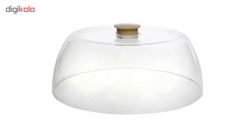 کیک‌خوری یک طبقه چوبی با درب پلاستیکی شفاف کد 403، قطر 29cm و ارتفاع 13.5cm