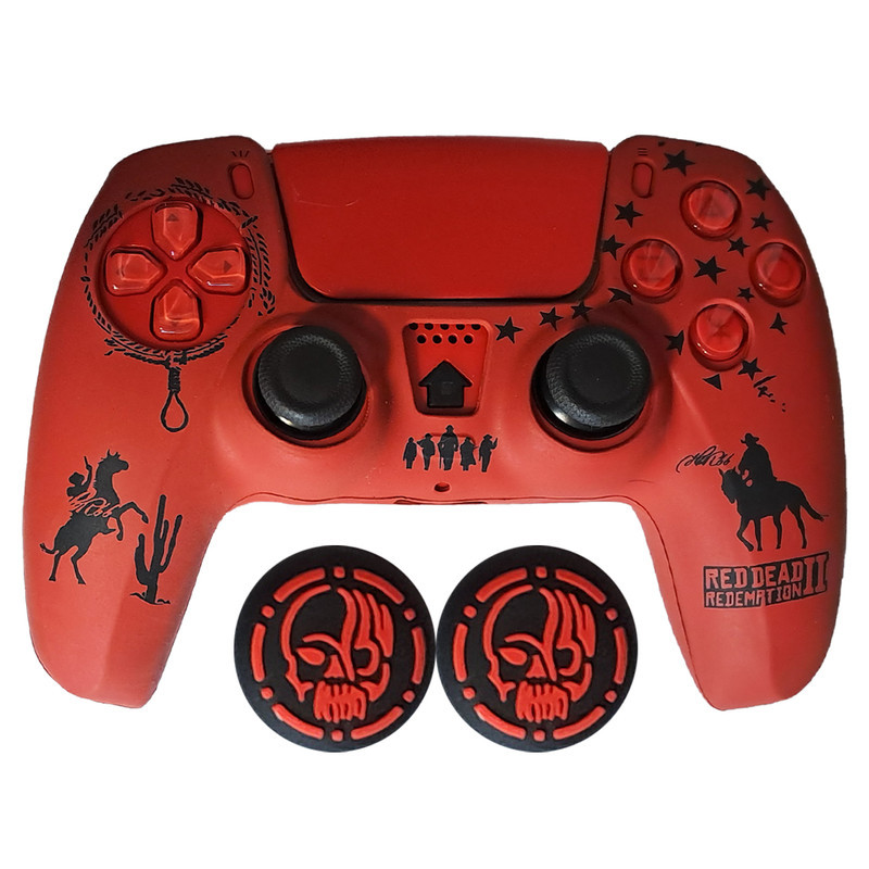 محافظ دسته بازی پلی استیشن 5 مدل Red dead PS5374 به همراه روکش آنالوگ