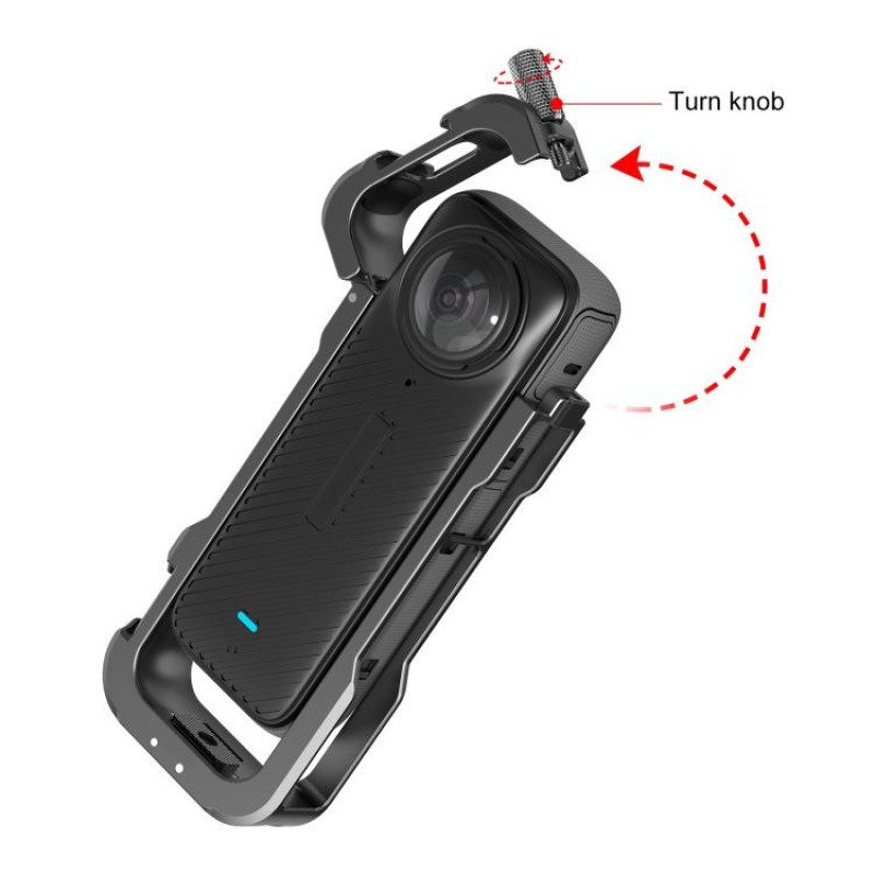 قاب محافظ فلزی پلوز مدل PU891B مناسب برای دوربین Insta360 X4