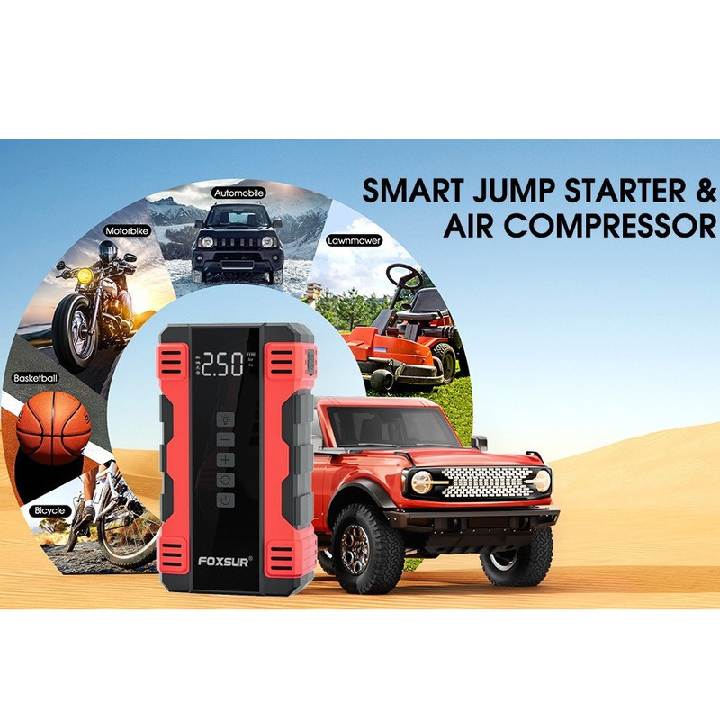 کمپرسور هوا و جامپ استارتر شارژی فاکسسور مدل(12V) FJS-960