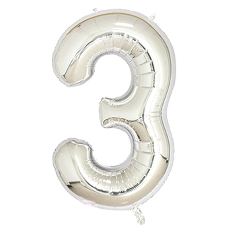 بادکنک فویلی بانیبو مدل Foil Balloon طرح عدد 3