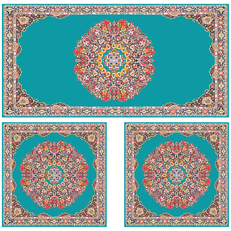 ست رومیزی سه تکه طرح ترمه کد 9920.5