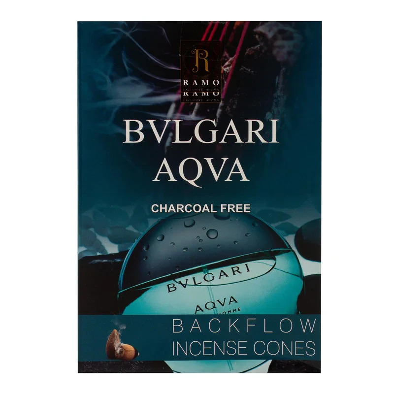 عود رامو مدل آبشاری رایحه ادکلن BVLGARI AQVA بسته 10 عددی
