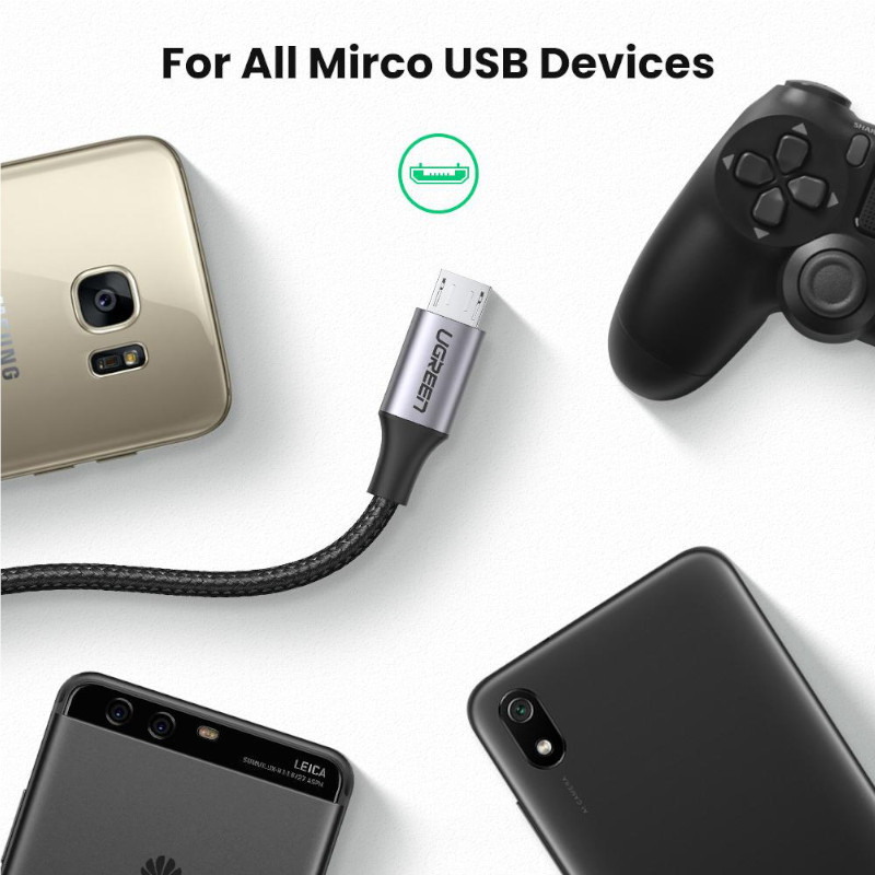 کابل تبدیل USB 2.0 به MICROUSB 2.0 یوگرین مدل US290 طول 2 متر