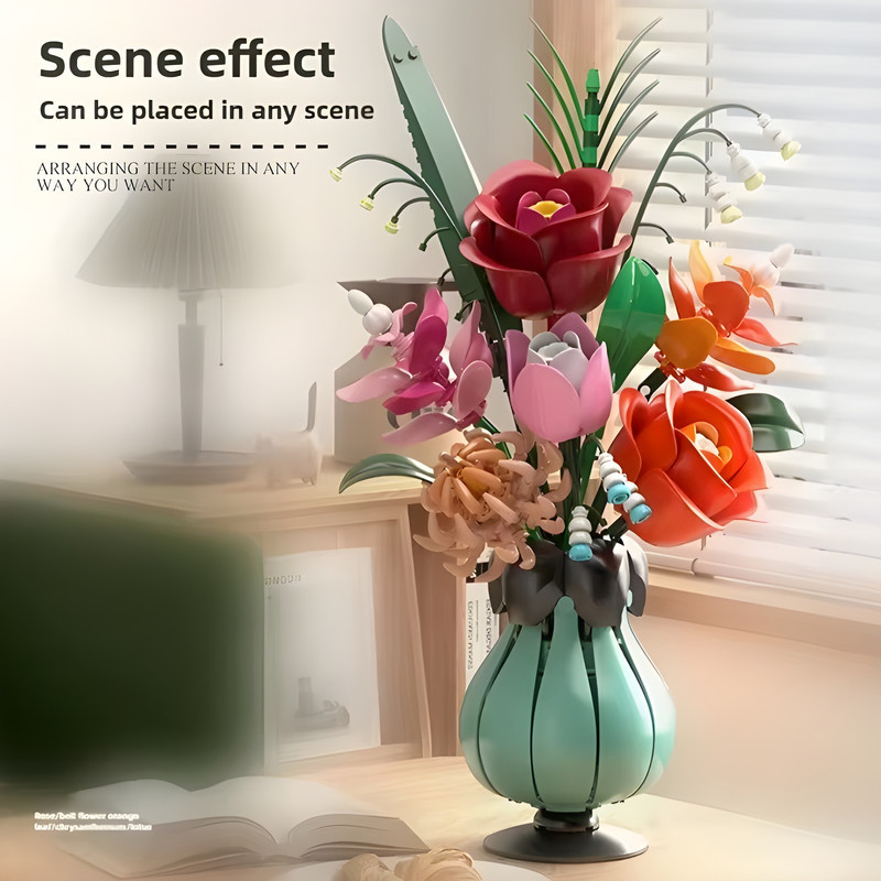 ساختنی 566 تکه مدل گلدان گل رز طرح BELISAMA FLOWER کد 13069