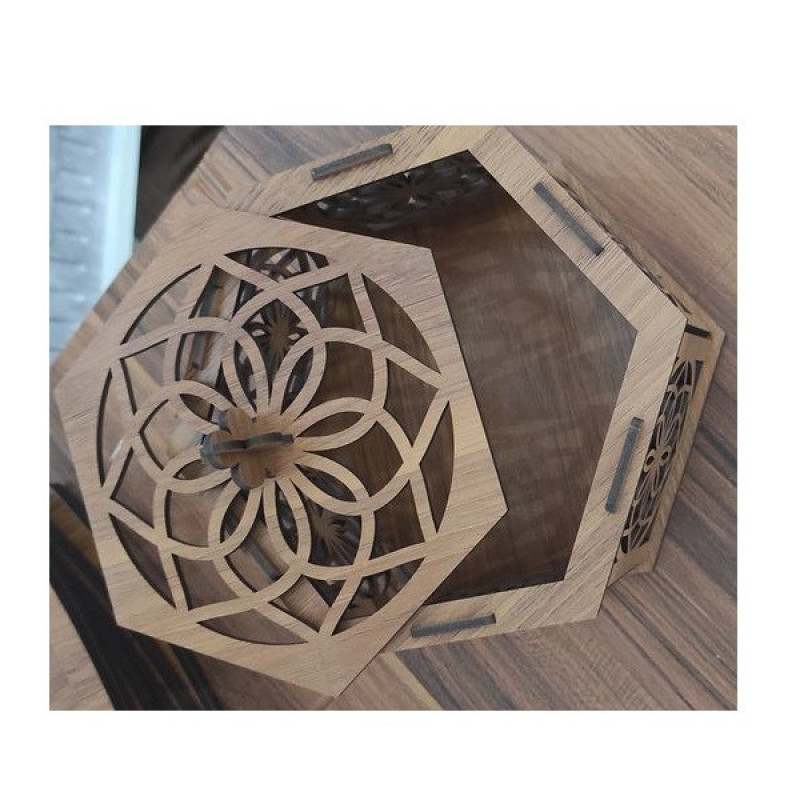 ظرف شکلات خوری چوبی طرح شمسه کد 145