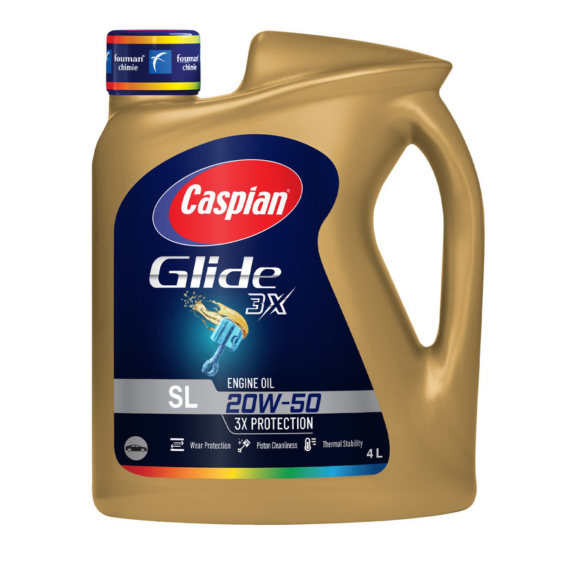 روغن موتور خودرو بنزینی کاسپین مدل SL 20W-50 Super Motor Oil حجم 4 لیتر