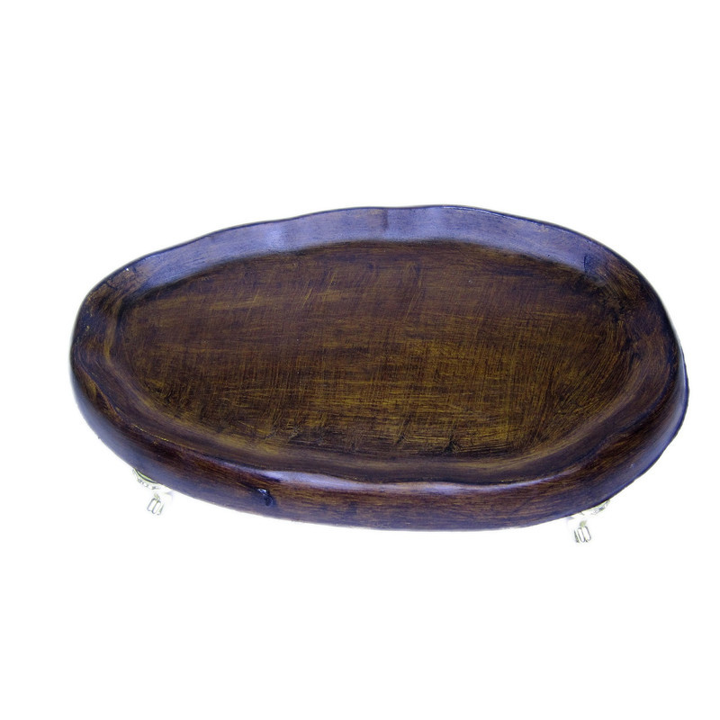 سینی طرح چوبی مدل دفرمه پایه دار