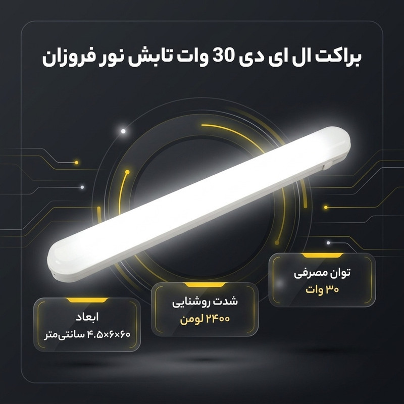 براکت ال ای دی 30 وات تابش نور فروزان مدل TNF30 پایه سیمی