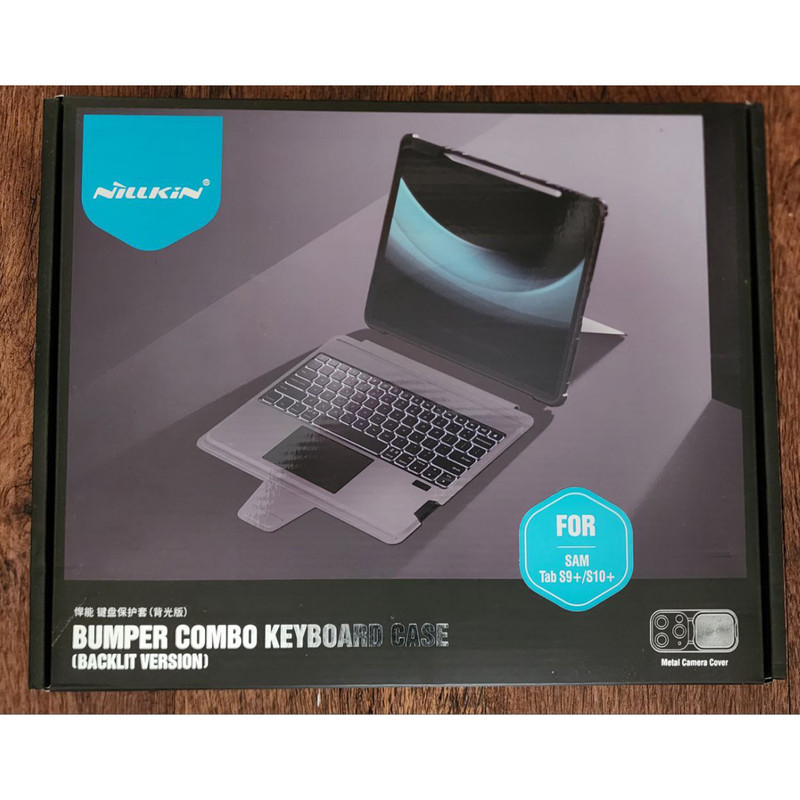 کیف کلاسوری کیبورد دار نیلکین مدل Bumper Combo Backlit مناسب برای تبلت سامسونگ Galaxy Tab S10 Plus  S9 Plus