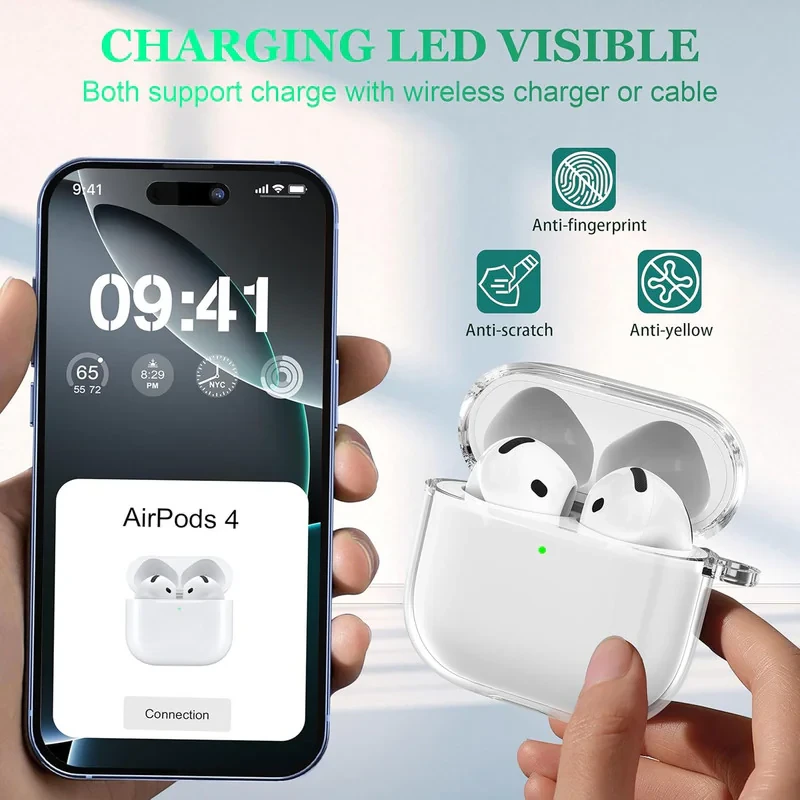 کاور هاپلایت مدل Clear Transparent HL مناسب برای کیس اپل AirPods 4