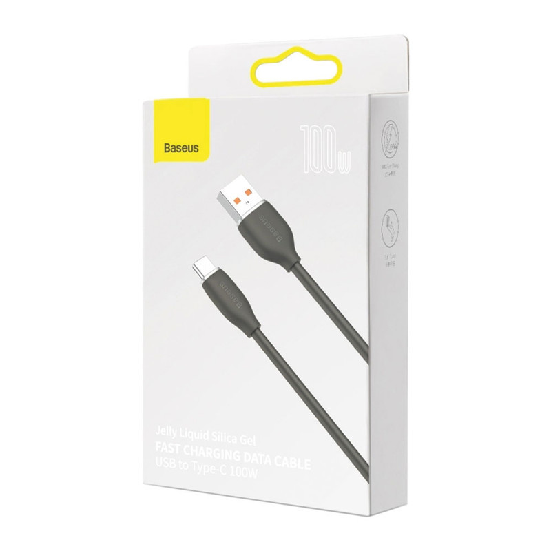 کابل تبدیل USB به USB-C باسئوس مدل JELLY LIQUID SILICA GEL 100W طول 2 متر
