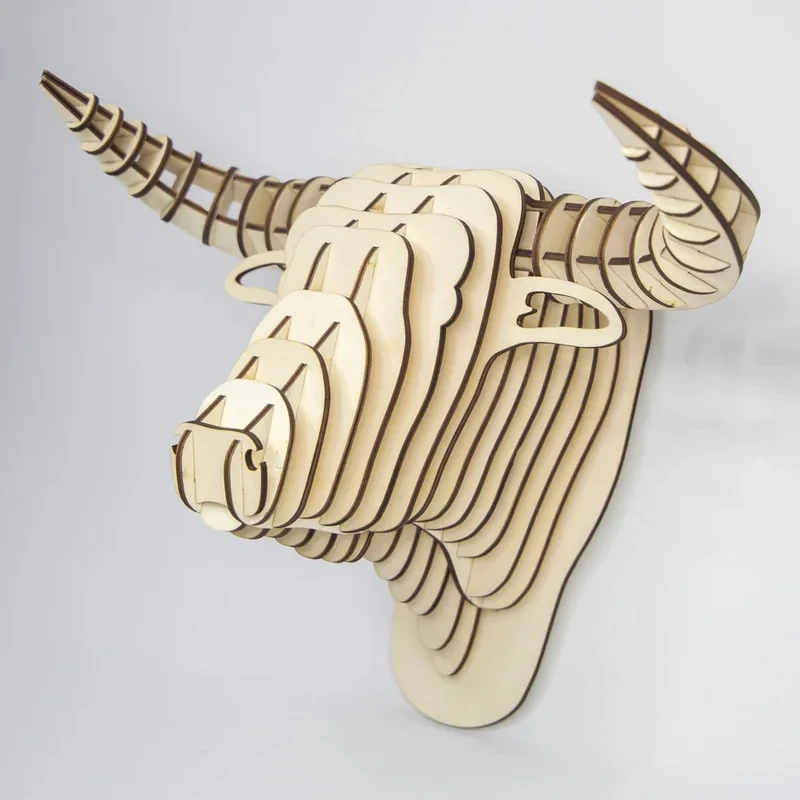 دیوارکوب مدل سردیس چوبی سه بعدی گاو کد T49