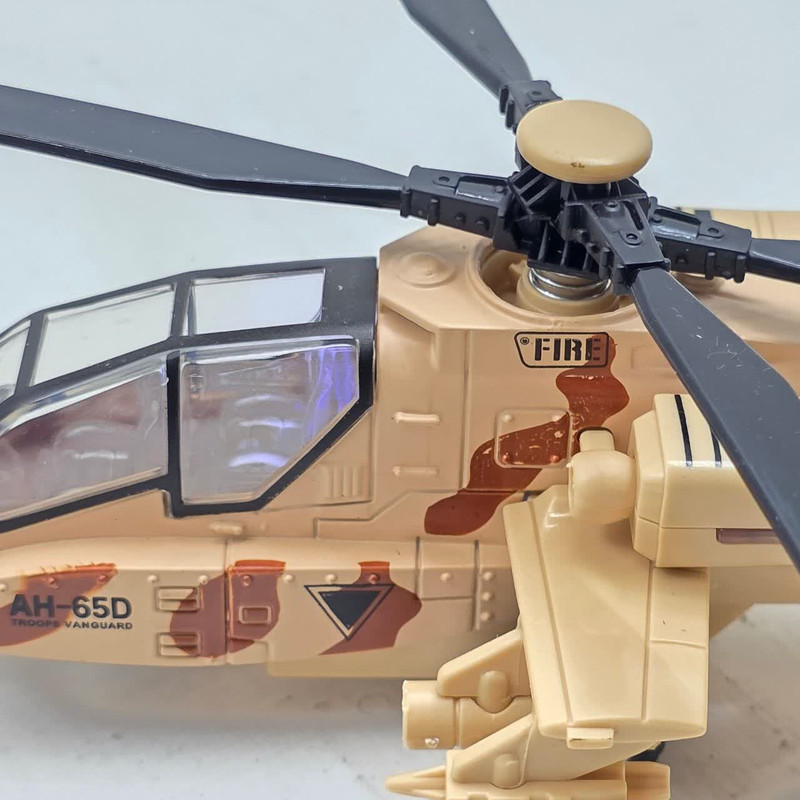 هلیکوپتر بازی ناب سل مدل آپاچی فلزی موزیکال عقب کش  HELICOPTER AH-65D