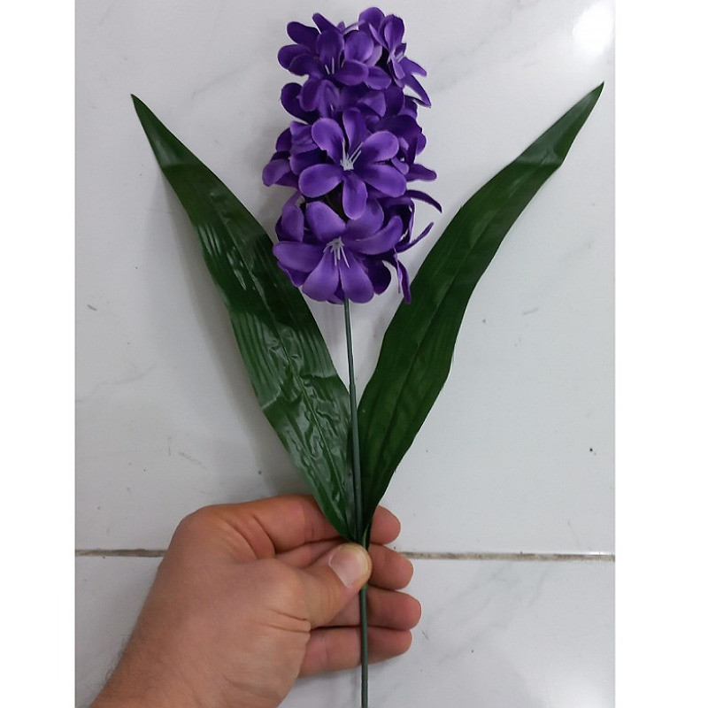 گل مصنوعی سنبل بسته 6 عددی، شاخه پارچه‌ای قابل شستشو، ابعاد 5×5×28 سانتی‌متر، وزن 100 گرم