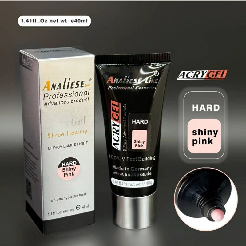 پلی ژل کاشت ناخن آنالیز  مدل shiny حجم 75 میلی‌لیتر رنگ
صورتی براق