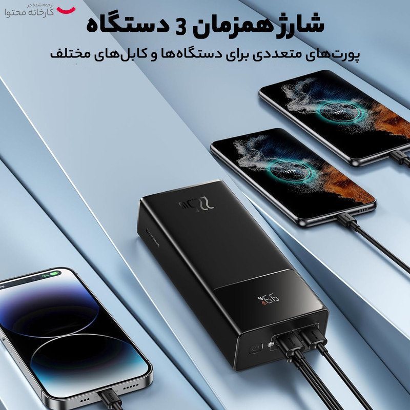 پاوربانک بیسوس مدل STAR-LORD-P10022905213-30W ظرفیت 30000 میلی آمپر ساعت