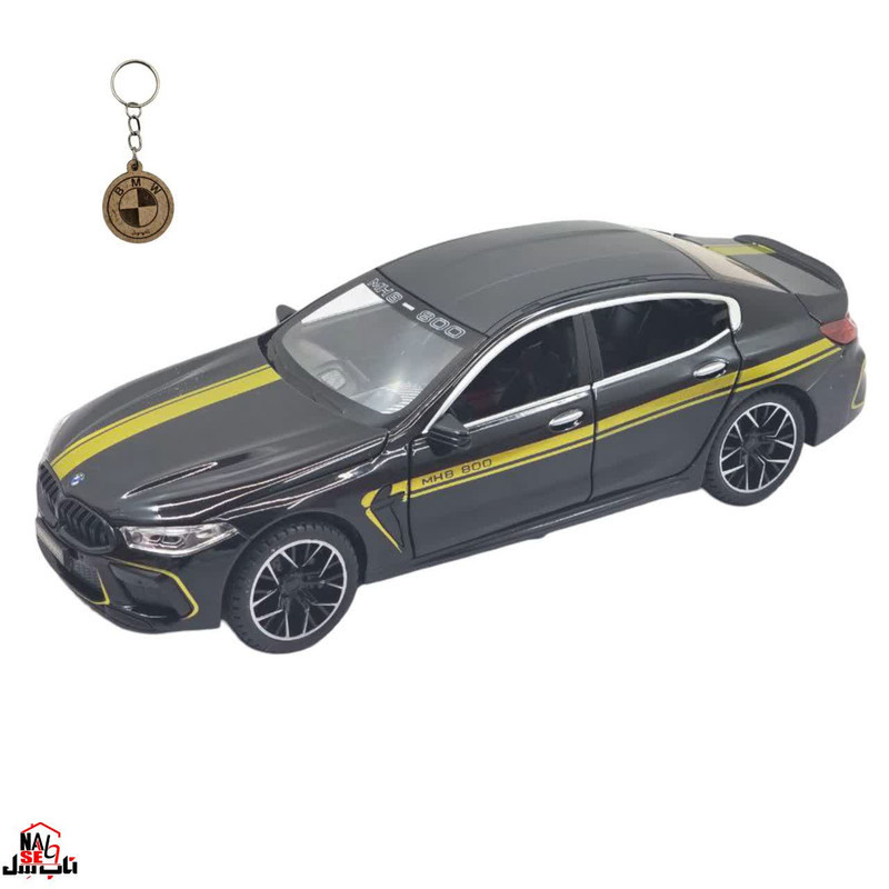 ماکت ماشین ناب سل مدل بی ام و فلزی چراغدار موزیکال BMW M8 MANHART به همراه جاسوییچی