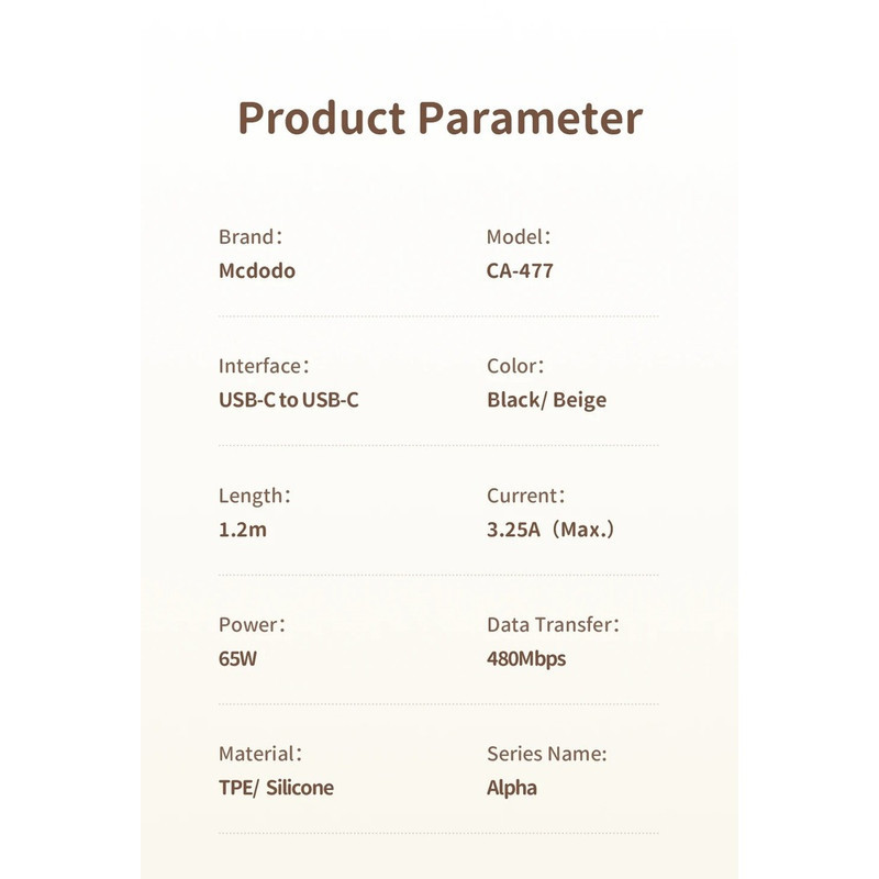 کابل USB-C مک دودو مدل CA-477 طول 1.2 متر