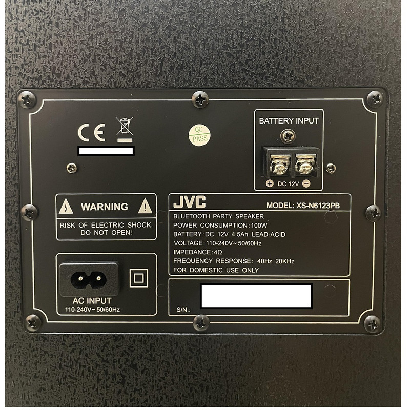 اسپیکر بلوتوثی قابل حمل جی وی سی مدل XS-N6123PB