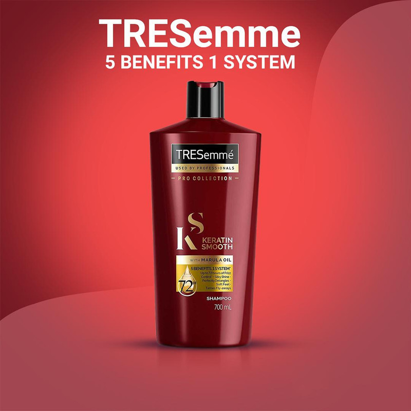 شامپو تقویت کننده و ترمیم کننده مو ترزمی مدل  KERATIN SMOOTH حجم 700 میلی لیتر