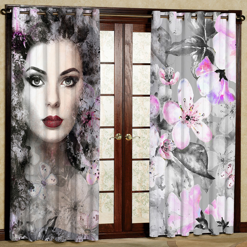 پرده مدل دختر مخمل پانچی کد 1027L سایز 140x280 سانتی متر