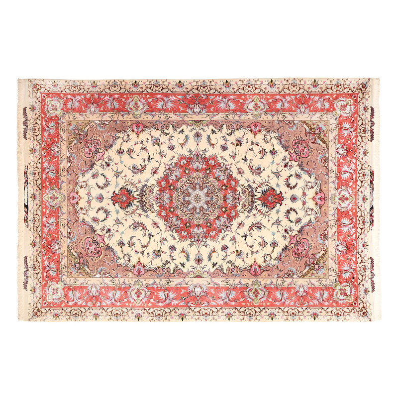 فرش ماشینی زانیس مدل 502 طرح علیا زمینه کرم