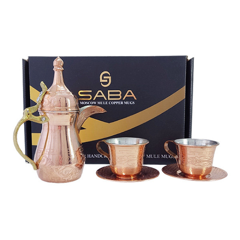 ست 5 تکه دله و فنجان مسی مدل یادگار کد HS59