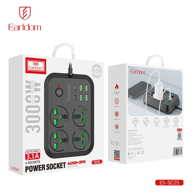 چندراهی برق ارلدام مدل POWER SOCKET SC25