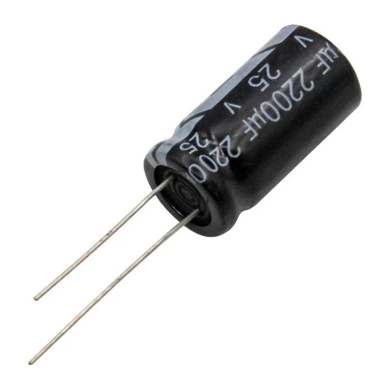 خازن الکترولیت 2200 میکروفاراد 25 ولت مدل 2200U25V بسته 3 عددی
