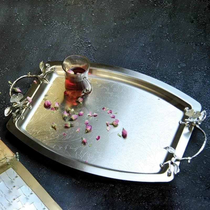 سینی دسته دار سالی نو مدل پروانه کد 608182 مجموعه دو عددی