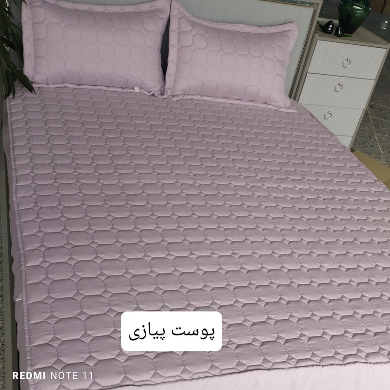سرویس ملحفه 2 نفر 3 تکه مدل کشدار طرح زنبوری