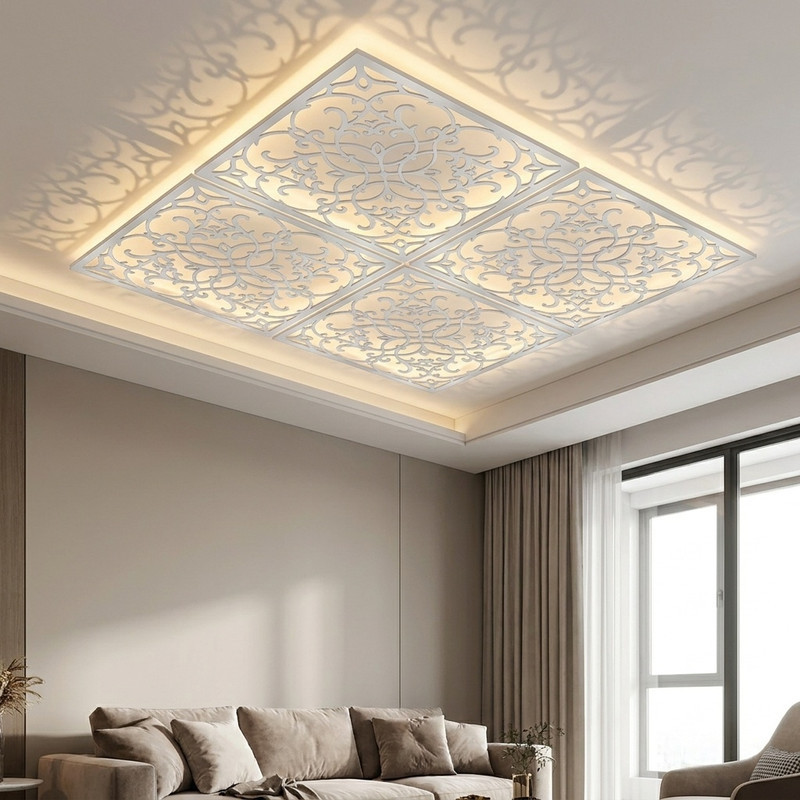 تایل سقفی مدل ارتمیس کد 10 سایز 60x60 سانتی متر مجموعه 4 عددی