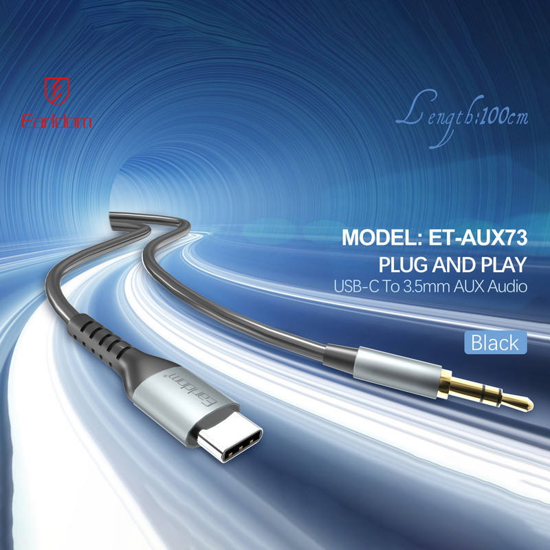 کابل تبدیل AUX به USB-C ارلدام مدل AUX73 طول 1 متر
