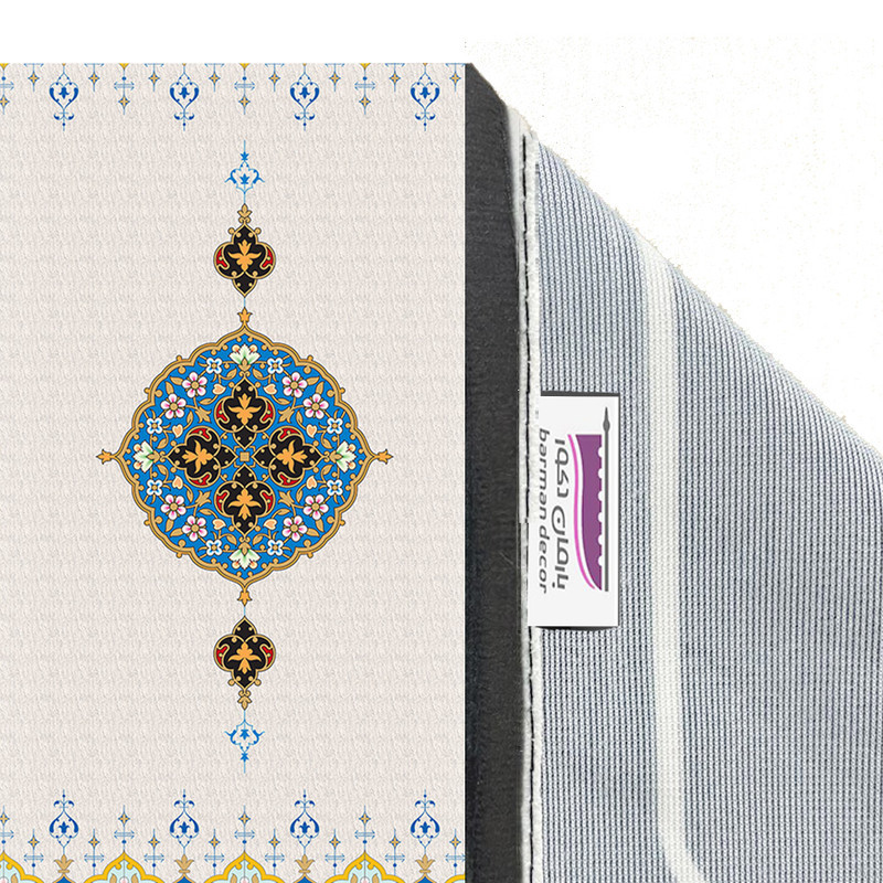 پرده طرح ترنج مدل مخمل پانچی کد 4197 W سایز 140x200 سانتی متر