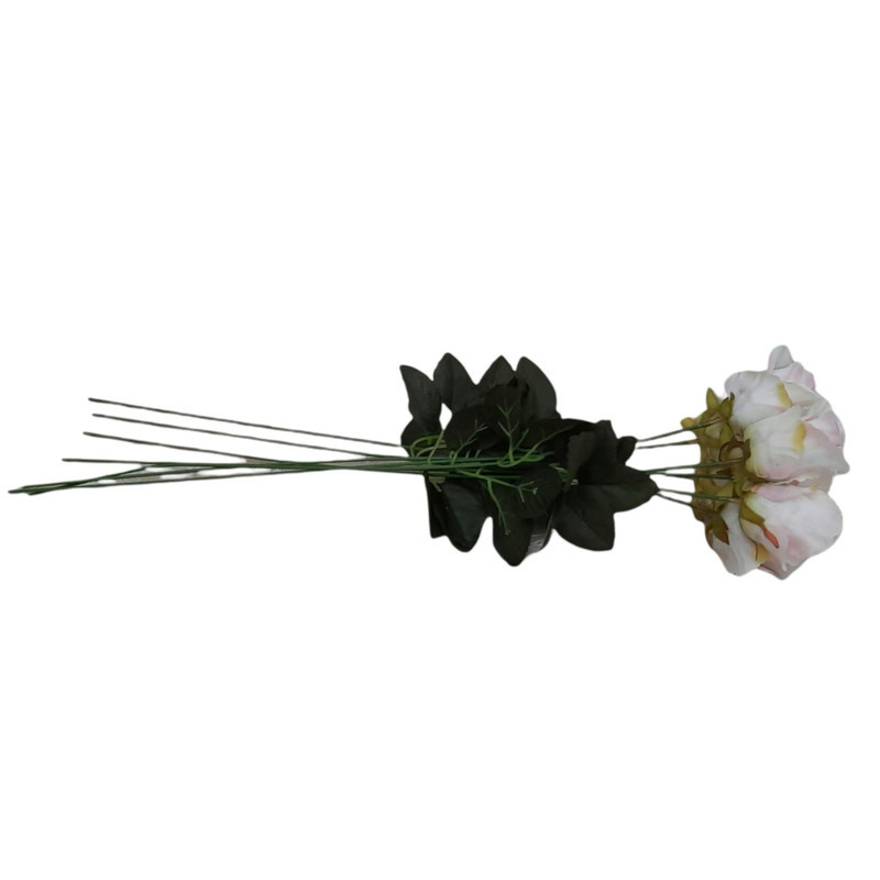 گل مصنوعی رز هلندی پارچه ای قابل شستشو، بسته 7 عددی، با طول شاخه 45 سانتی‌متر و عرض سرگل 5 سانتی‌متر