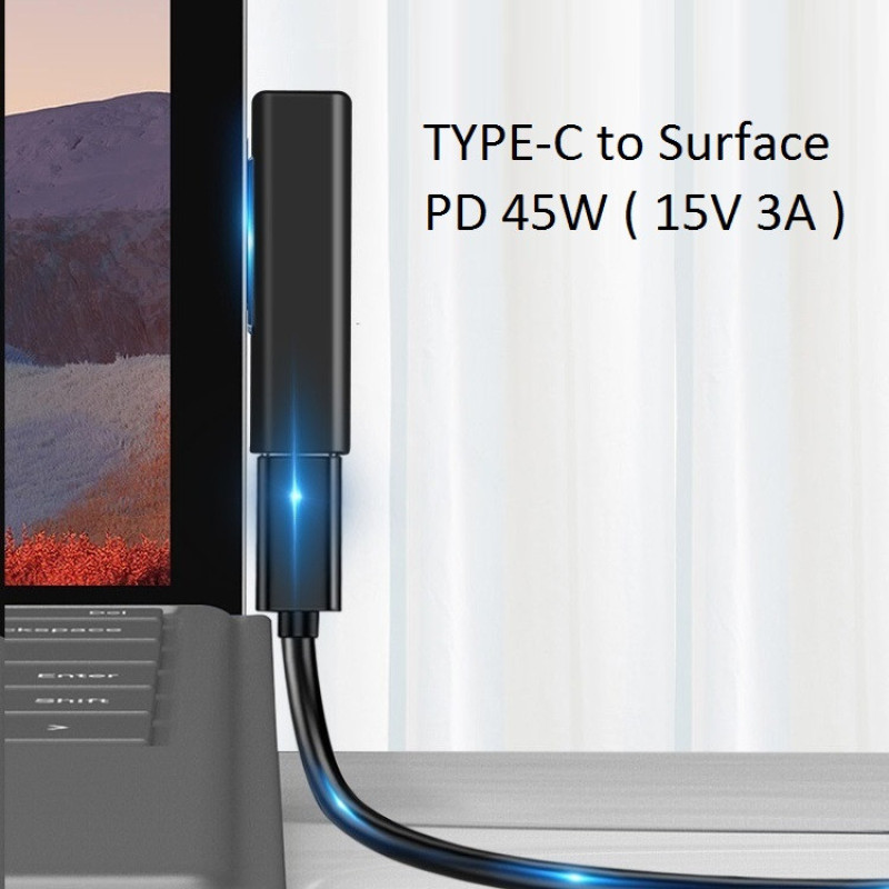 مبدل سوکت شارژ سورفیس مدل TYPE-C To Surface 45W