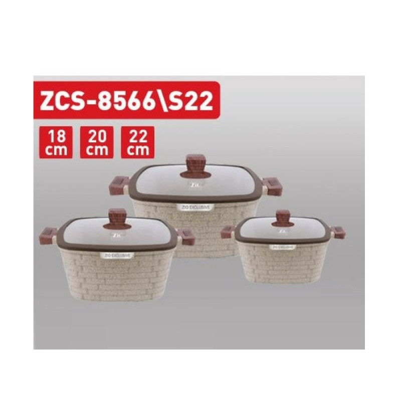 سرویس قابلمه گرانیت 6 پارچه بازرگانی زیو مدل 8566-22